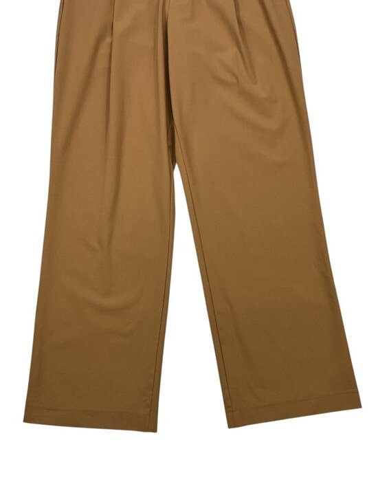 Zara Pleated Front Wide Leg Trouser Pants S Tan High Rise - Picture 10 of 13